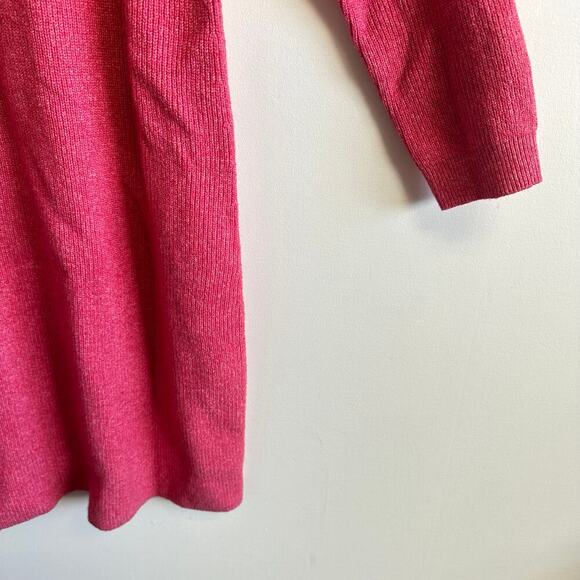LOFT Plus Pink Ribbed Cotton Blend Sweater Dress Mock Neck Buttons Size 20/22 - Picture 3 of 10